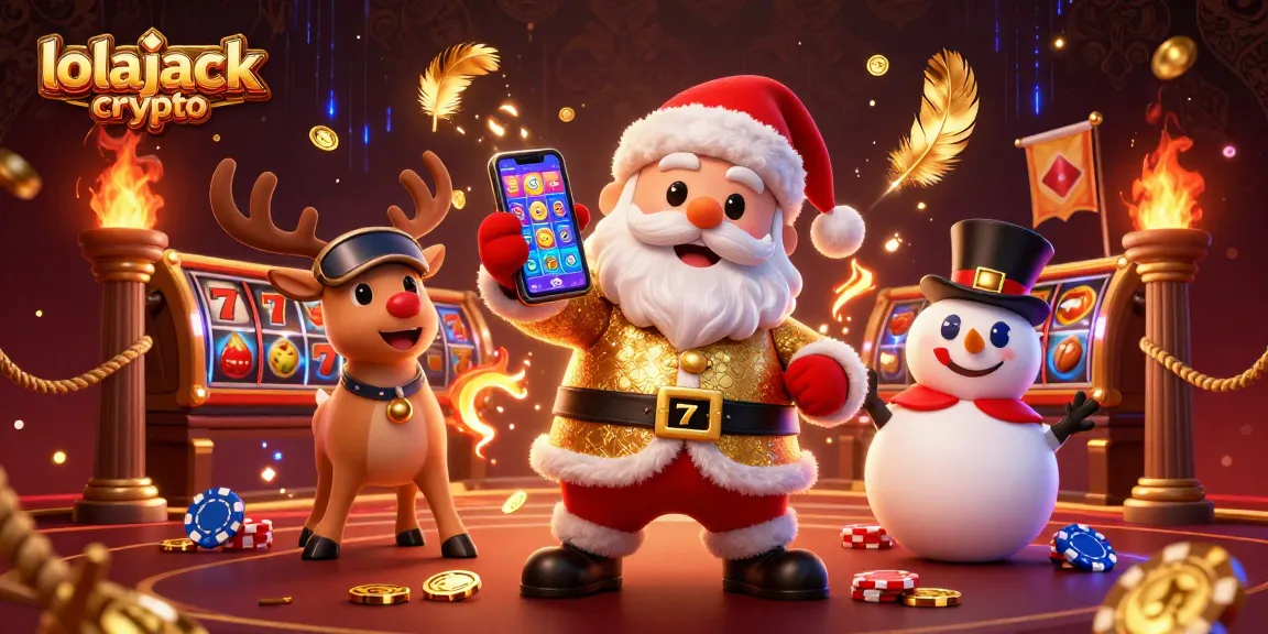 Engage with lolajack crypto amidst vibrant casino effects and festive characters.