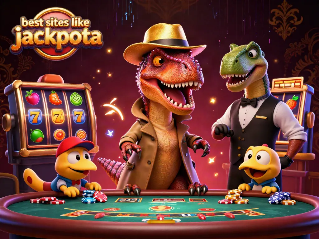 Experience the excitement of the best sites like Jackpota with dynamic 3D characters at a blackjack table.