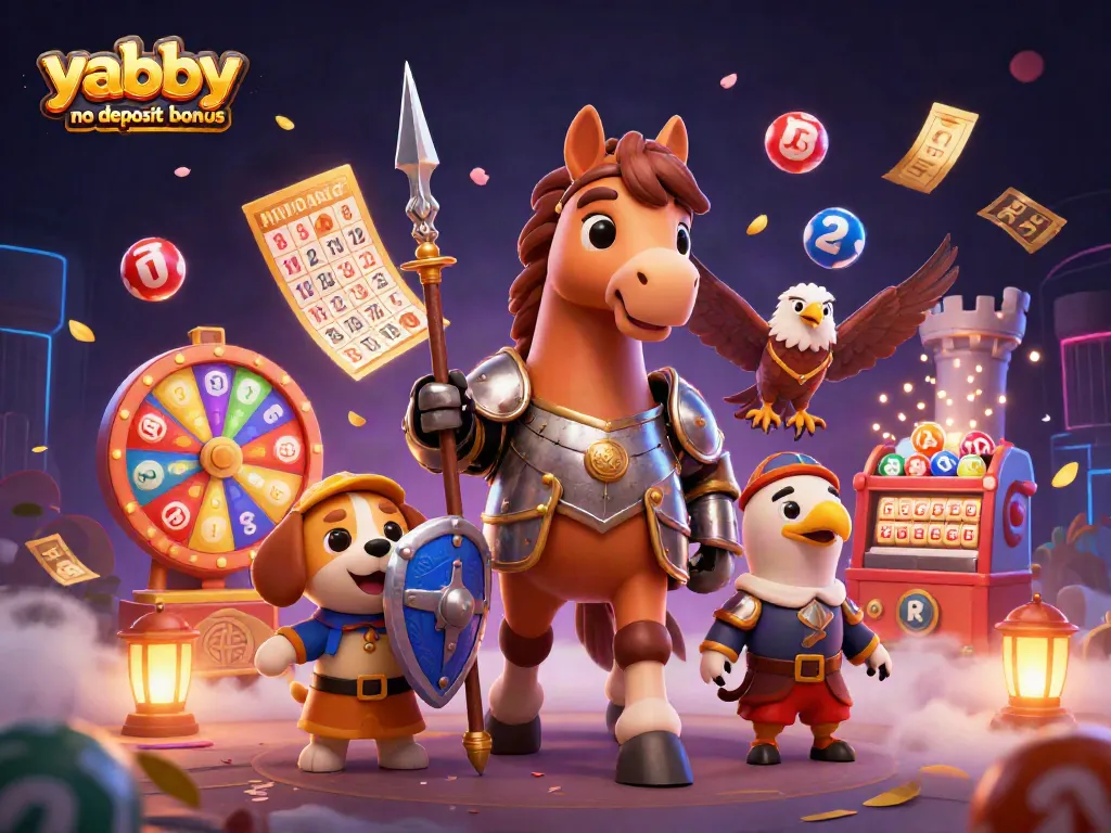 Play with exciting Yabby Casino no deposit bonus offers and colorful animations in this vibrant scene.
