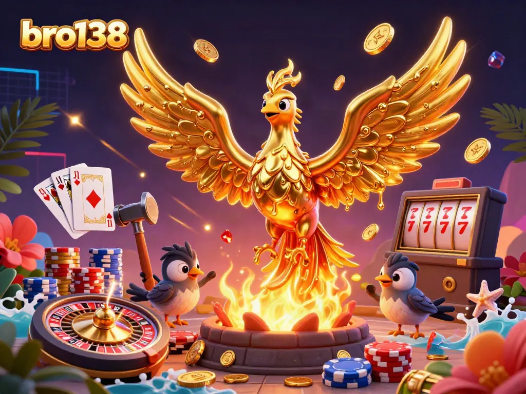 Experience the excitement of bro138 with a molten golden phoenix and abundance of dynamic casino elements.
