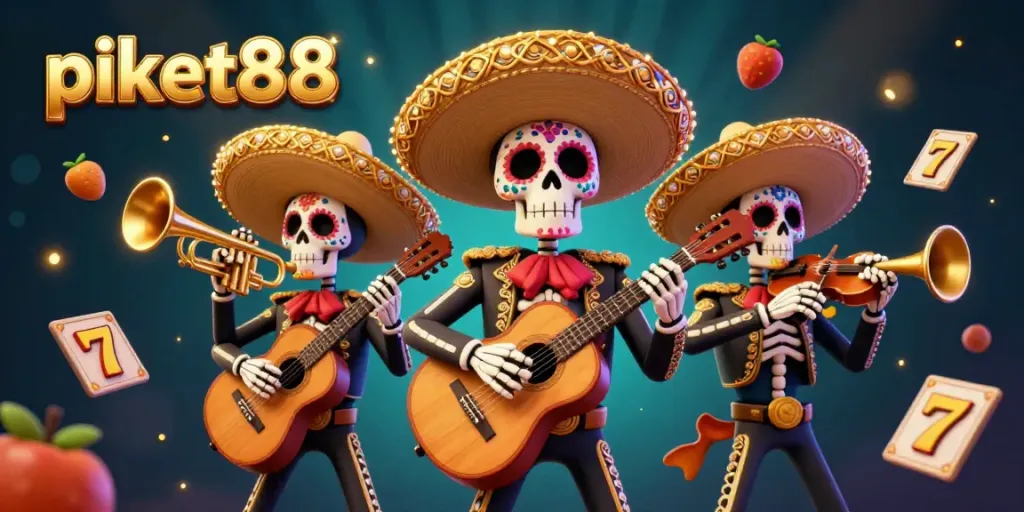 Experience thrilling wins with piket88 in this colorful Day of the Dead slot gaming scene.