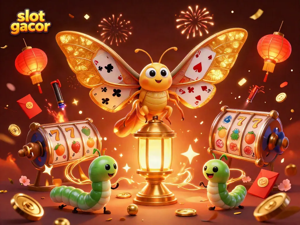 Experience the excitement of slot gacor with spinning reels and vibrant casino-themed elements.