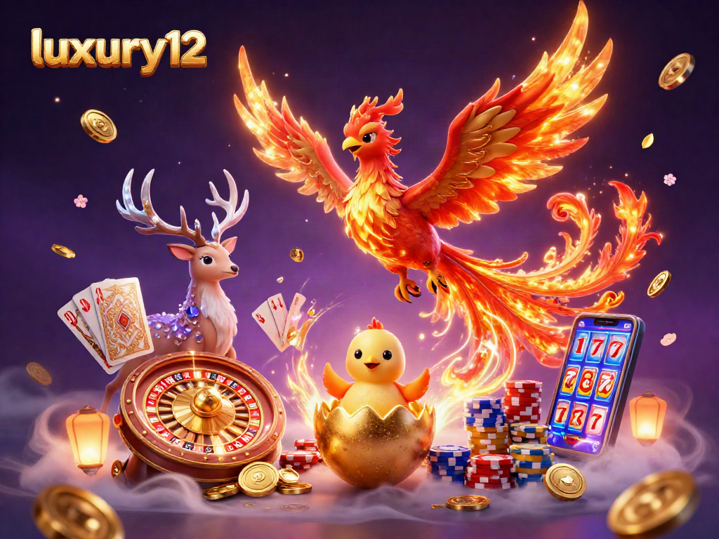 Experience the luxurious gameplay with luxury12 featuring vibrant phoenix and casino elements.