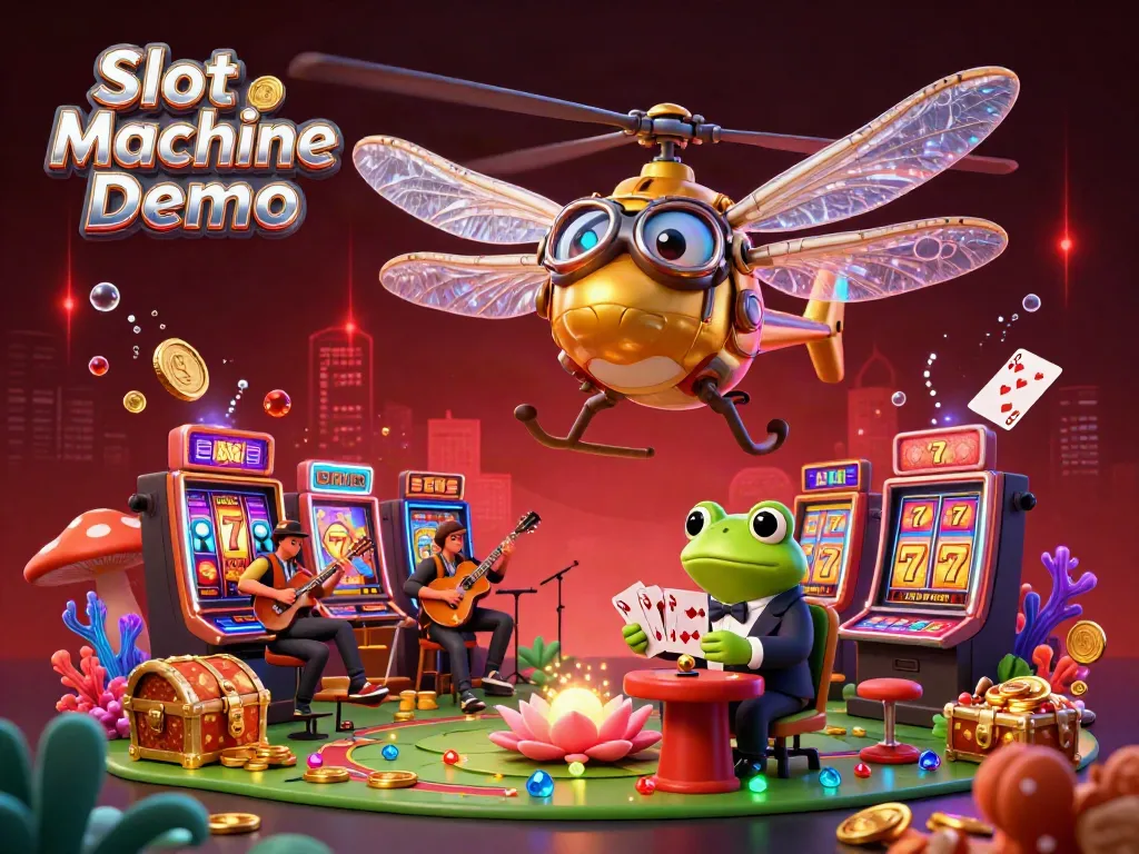 Play engaging games with Slot Machine Demo, featuring vivid characters and stunning casino elements.