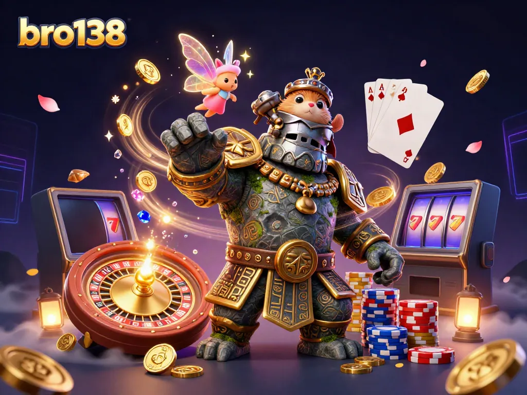 Experience the excitement of bro138 gaming with dynamic characters, gold coins, and a vibrant casino atmosphere.
