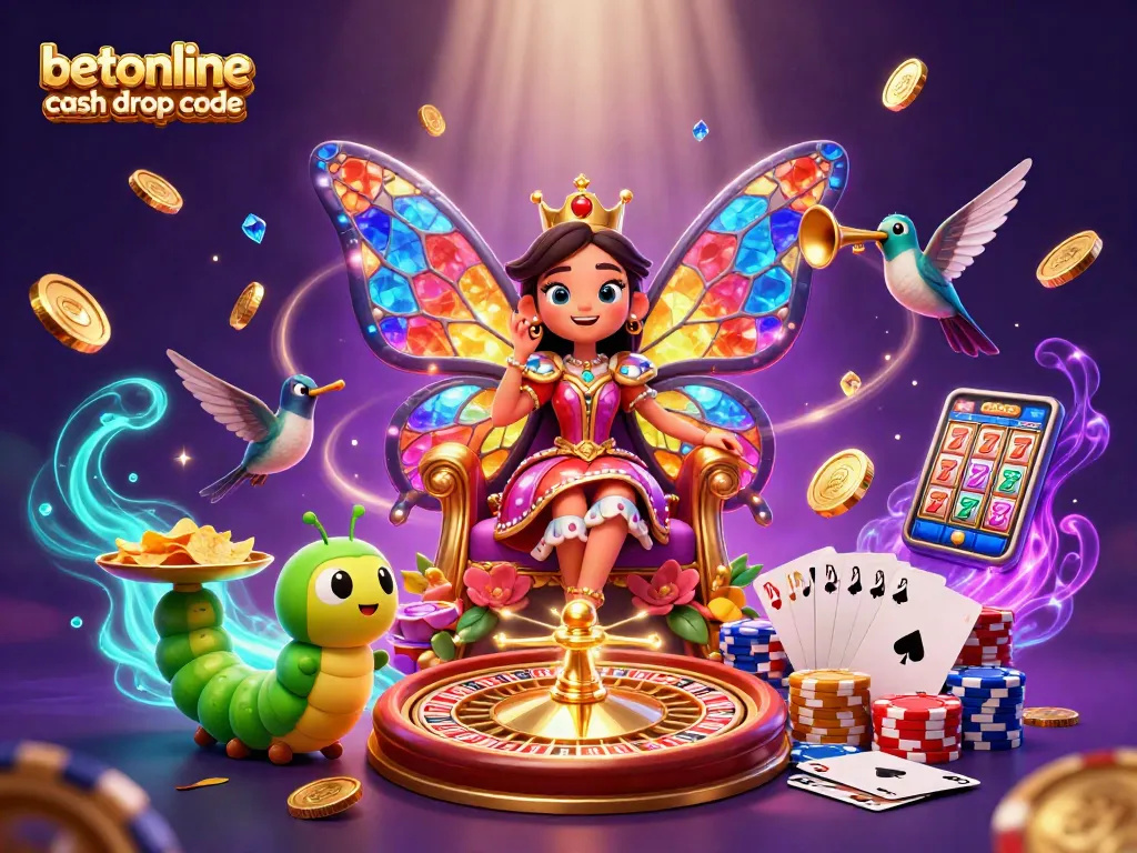 Claim winnings with a captivating betonline cash drop code illustration featuring vibrant casino elements.