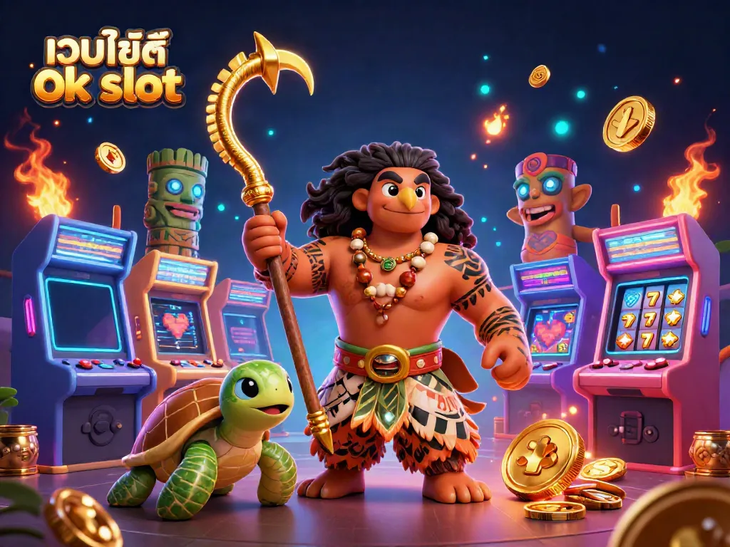 เล่นสล็อตออนไลน์ที่เว็บไซต์ ok slot กับเดมิก็อดแห่งขนมและเต่าในฉากสุดตื่นเต้น