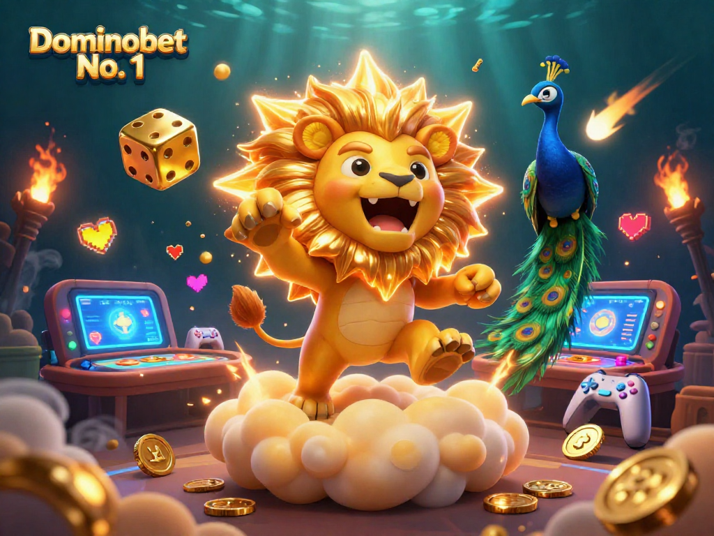 Experience thrilling Texas Hold'em poker action at Dominobet No. 1 with engaging animation and casino elements.