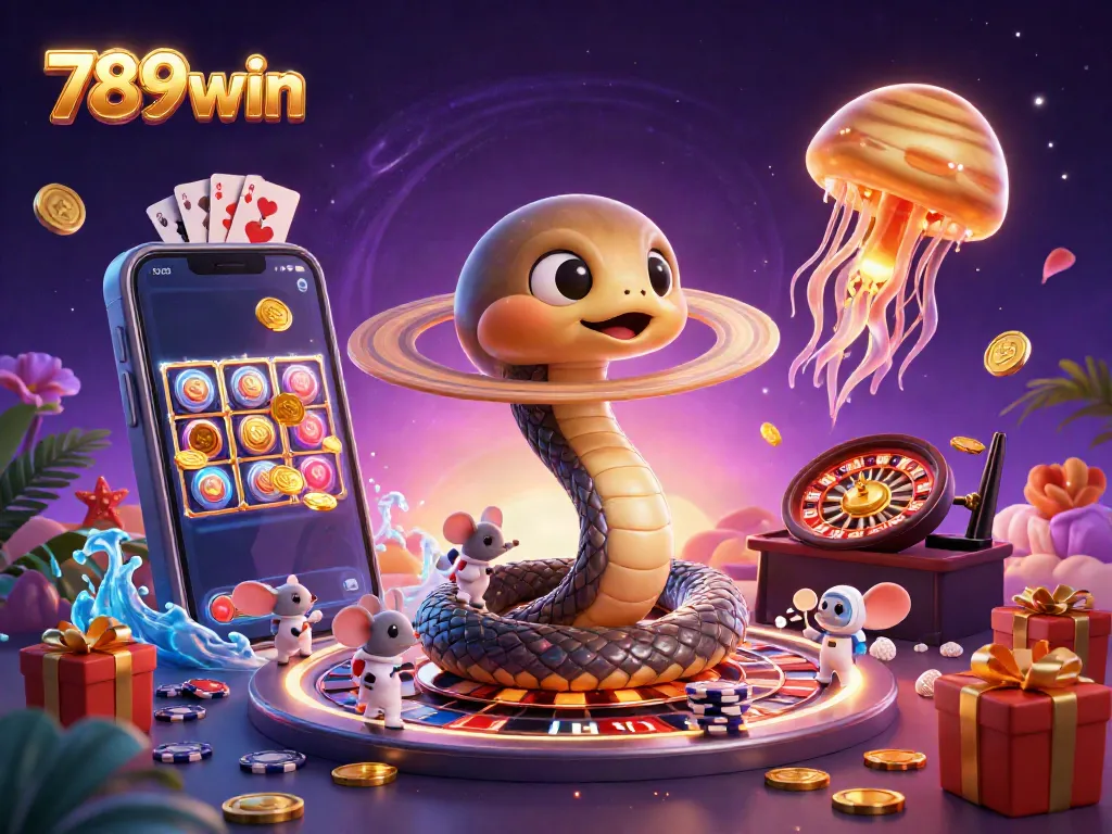Engage with 789win's creative gambling universe featuring cosmic characters and vibrant casino games.
