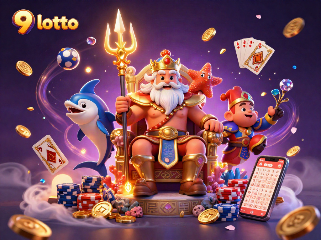 Experience the excitement of 9 lotto with vibrant lottery characters and dynamic game elements.